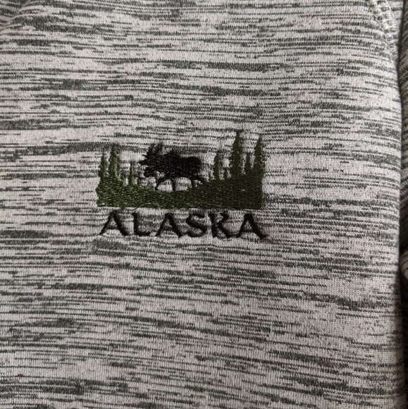 Grey zip up hoodie with Alaska logo - Picture 2 of 6